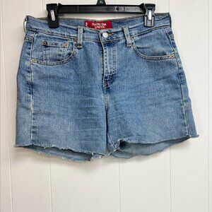 Vintage Levi's Classic Slim Stretch Raw Hem Frayed Jean Shorts Size 11(?)